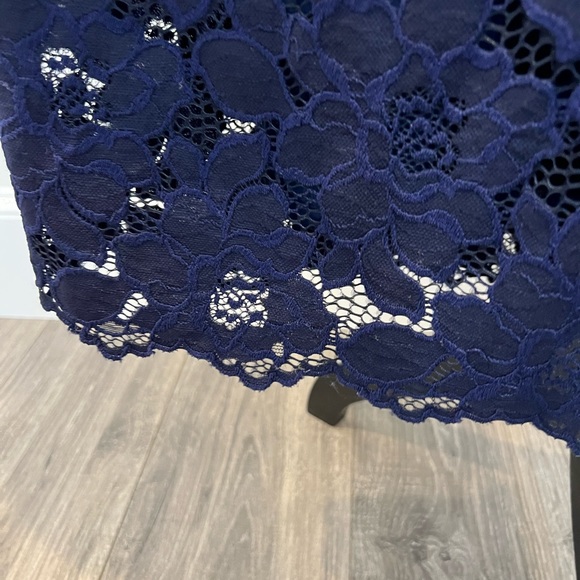 Navy Laced Overlay Dress - Picture 4 of 10